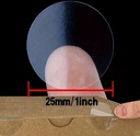 Thermische labels, TRANSPARANT ROND 25mm Stickers / rol 1000 labels voor diverse merken Thermische printers