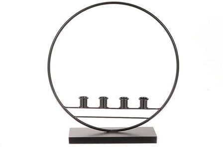 Metalen frame Kandelaar Kertas Zwart L38xB11xH41 cm 4 kaarsenhouders