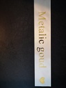Bedrukt lint Ivory met Metalic Gouden opdruk 45 mm 50 cm 