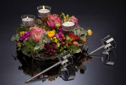 [A-013837] Stick glazen waxinehouder hoog origineel 20 cm