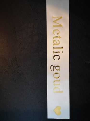 [A-025205] Bedrukt lint Lila met Gouden opdruk 70 mm 80 cm