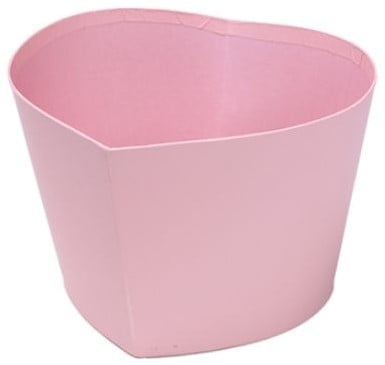 [A-025745] Bloemendoos zonder deksel hartvorm karton Roze 14 cm