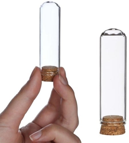 [A-022858] Mini dome Ø2 cm h.7 cm 12 stuks set stolpje met kurk