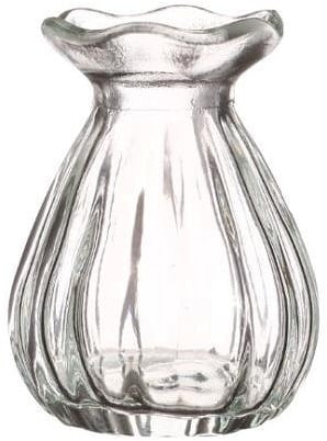 [A-025603] Glas Vaas Tafelvaas Hyacint Fleur Clear klein model Ø7x9 cm 