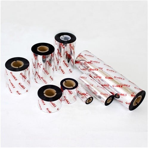 [A-023279] Inkt voor lintprinters Transferfilm Zwart Standard wax-resin 300 m x 80 mm Grote kern