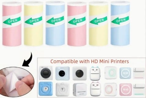 [A-025862] Thermische labels Blanco etiketten voor thermal labelprinters 57 mm breed Roze rol