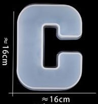 [A-024379] Siliconenmal Letter C voor Epoxy resin, zeep en kaarsen 16 cm per stuk
