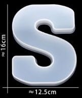 [A-024395] Siliconenmal Letter S voor Epoxy resin, zeep en kaarsen 16 cm per stuk